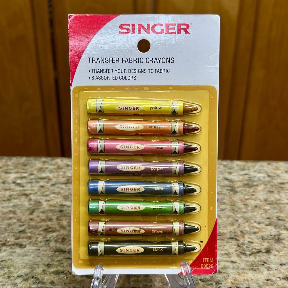 NOS Singer Transfer Fabric Crayons - 8 Assorted Colors